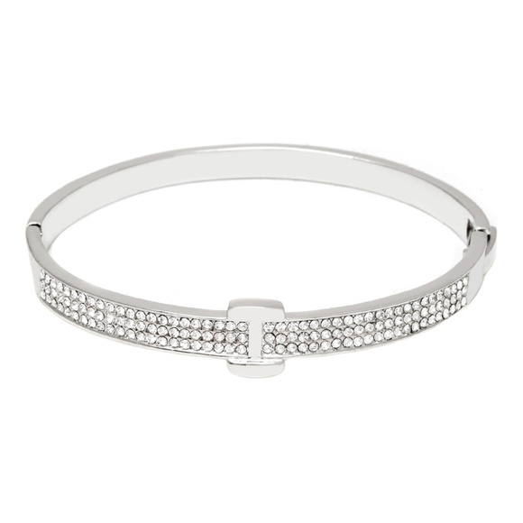 Belt Hinge Bangle W/Swarovski Crystals - Picture 1 of 1